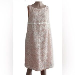 MOTHERHOOD MATERNITY white and nude floral print lace dress size large